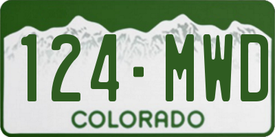 CO license plate 124MWD