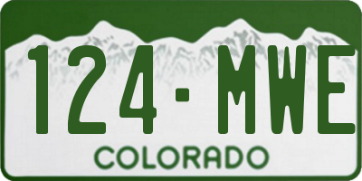 CO license plate 124MWE