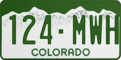 CO license plate 124MWH