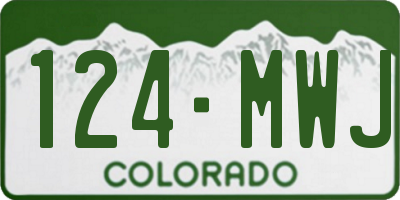 CO license plate 124MWJ