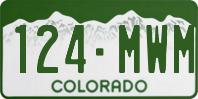 CO license plate 124MWM