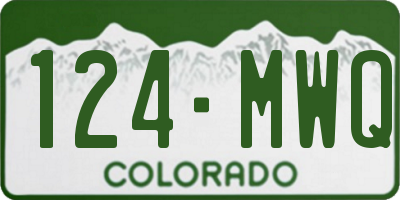 CO license plate 124MWQ