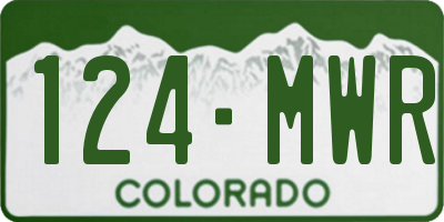 CO license plate 124MWR