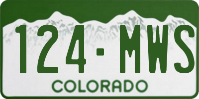 CO license plate 124MWS