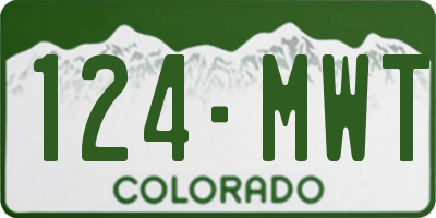CO license plate 124MWT