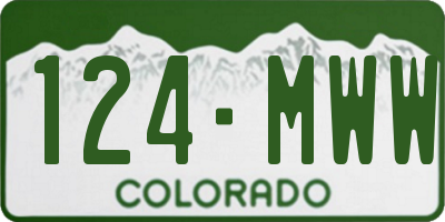 CO license plate 124MWW
