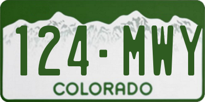 CO license plate 124MWY