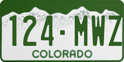 CO license plate 124MWZ