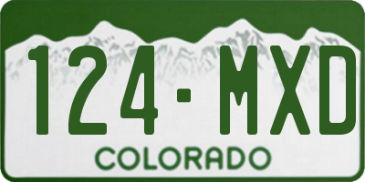 CO license plate 124MXD