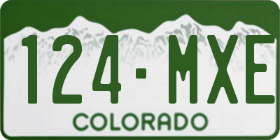 CO license plate 124MXE