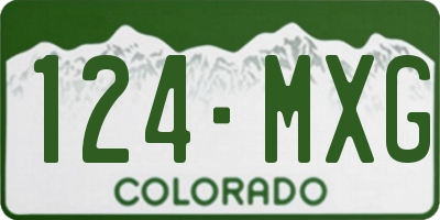 CO license plate 124MXG