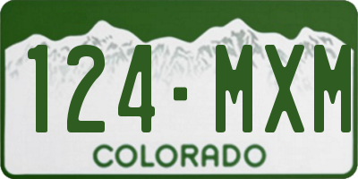 CO license plate 124MXM
