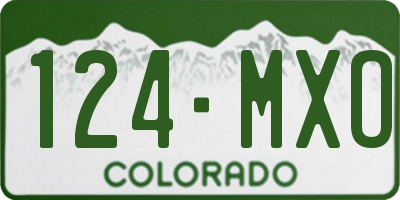 CO license plate 124MXO
