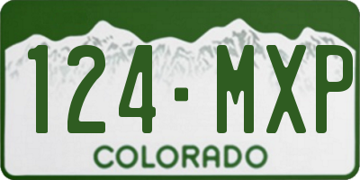 CO license plate 124MXP