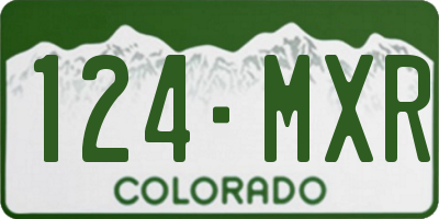 CO license plate 124MXR