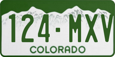 CO license plate 124MXV