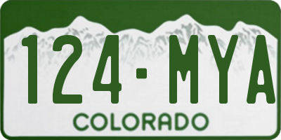 CO license plate 124MYA
