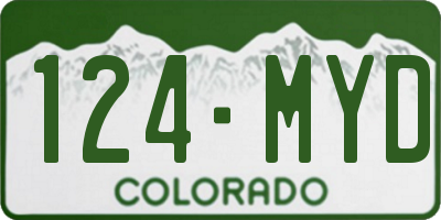 CO license plate 124MYD