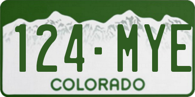 CO license plate 124MYE