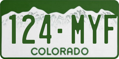 CO license plate 124MYF