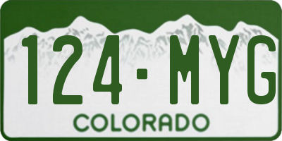 CO license plate 124MYG