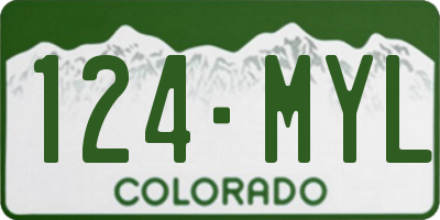 CO license plate 124MYL
