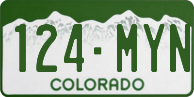 CO license plate 124MYN