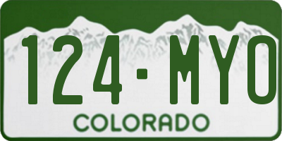 CO license plate 124MYO
