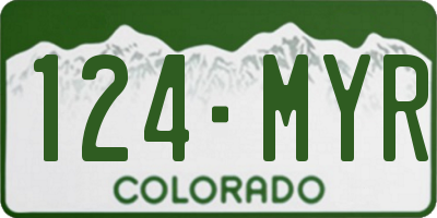 CO license plate 124MYR