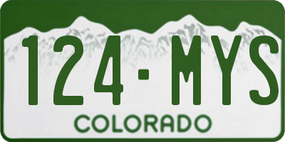 CO license plate 124MYS