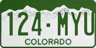 CO license plate 124MYU