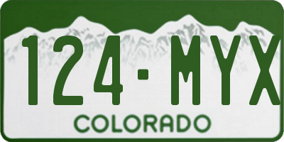 CO license plate 124MYX