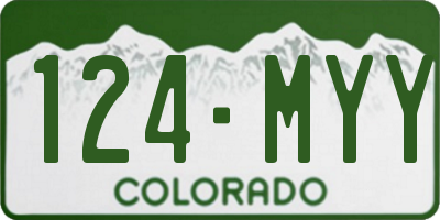 CO license plate 124MYY