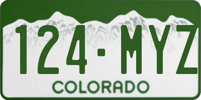CO license plate 124MYZ
