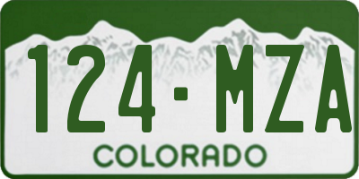 CO license plate 124MZA