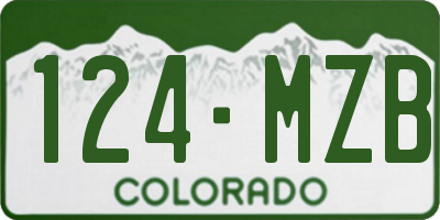 CO license plate 124MZB