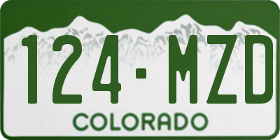 CO license plate 124MZD