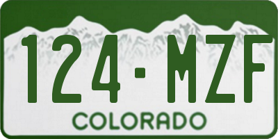 CO license plate 124MZF