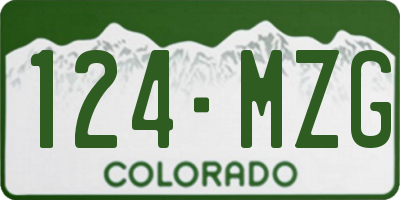 CO license plate 124MZG