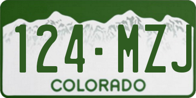 CO license plate 124MZJ