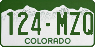 CO license plate 124MZQ