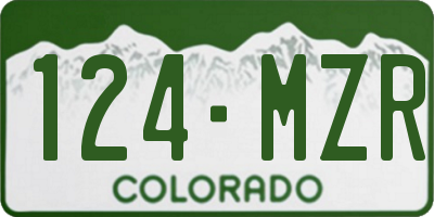CO license plate 124MZR