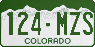 CO license plate 124MZS