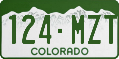 CO license plate 124MZT