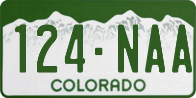 CO license plate 124NAA