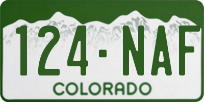 CO license plate 124NAF