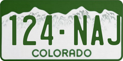CO license plate 124NAJ