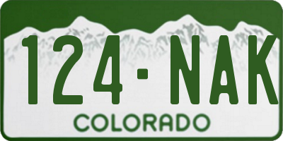 CO license plate 124NAK