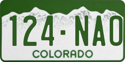 CO license plate 124NAO