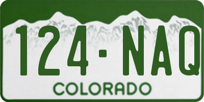 CO license plate 124NAQ